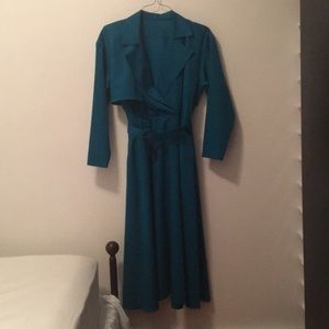 Blue/green long sleeve dress